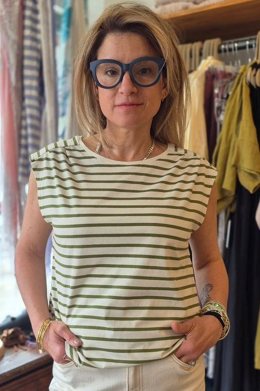 Yerse: Striped Sleeveless Tee (2 Colours)