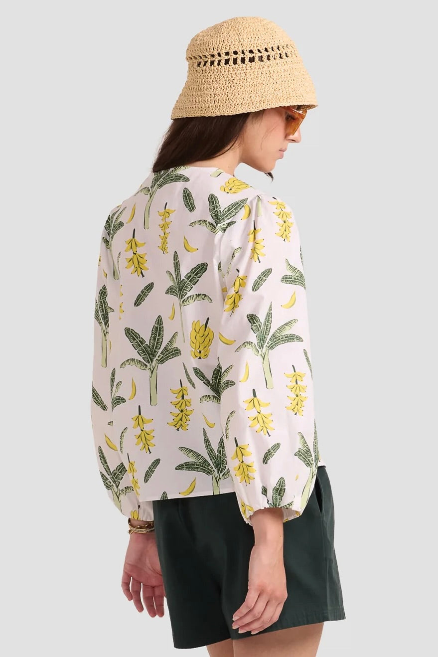 Poplin & Co: Banana Palm Print Blouse