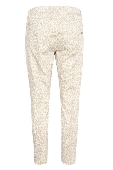 Cream: Penora Cropped Leopard Pants