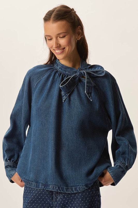 Des Petits Hauts: Lou Blouse Middle Blue