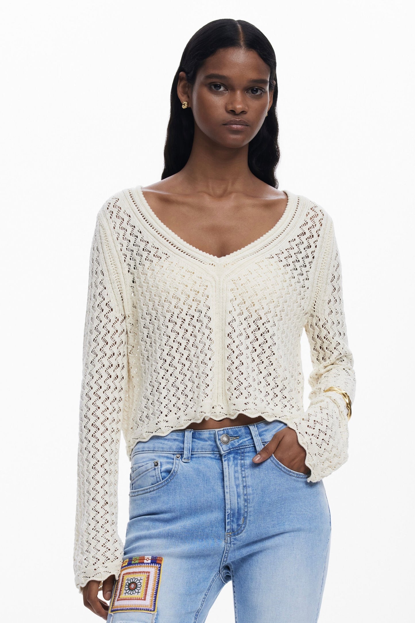 Desigual: Crochet Sweater