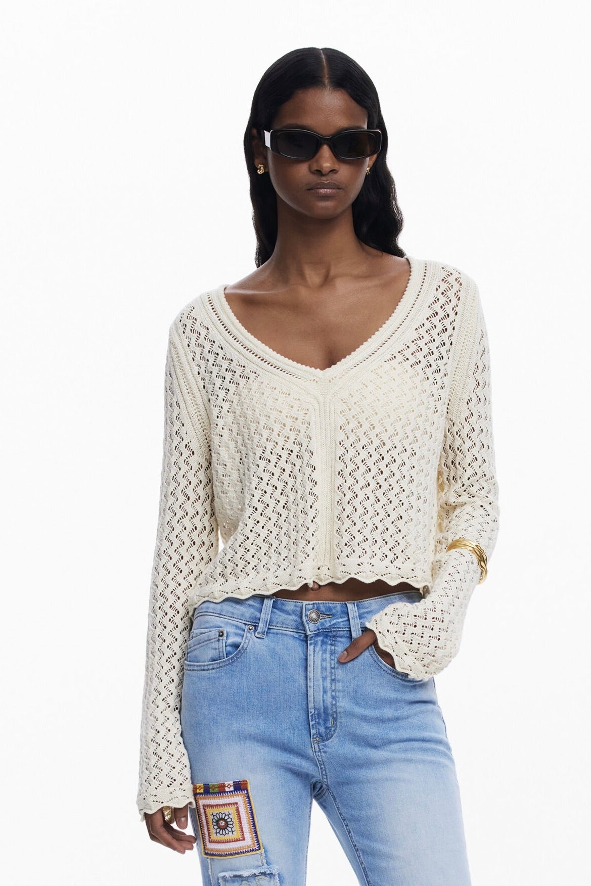 Desigual: Crochet Sweater