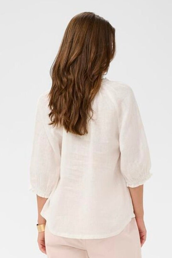 Cream: Bellis Linen Blouse (3 Colours)