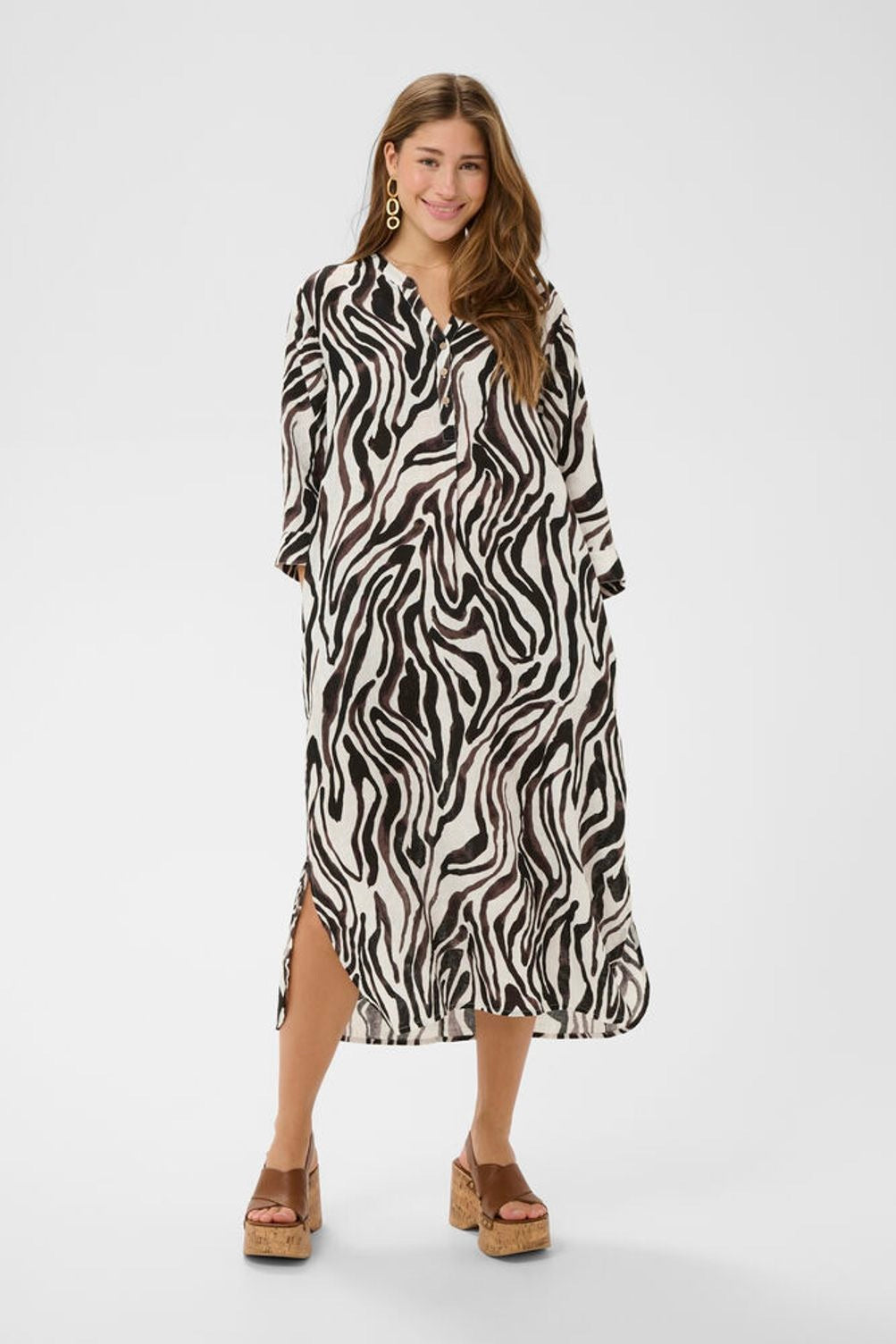 Cream: Bellis Dress Animal