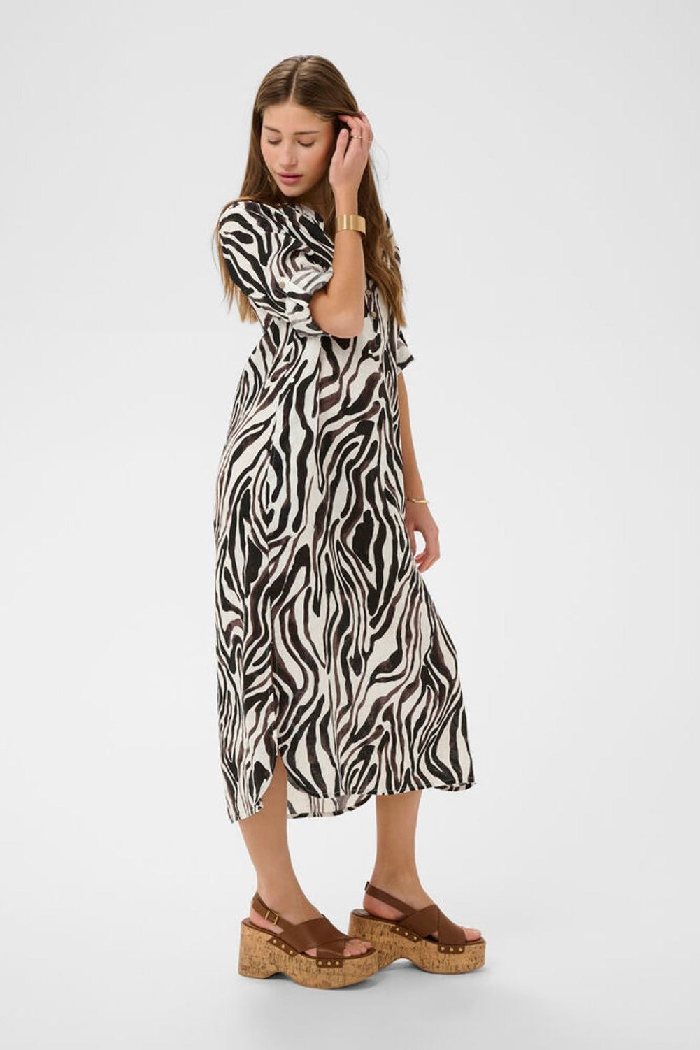 Cream: Bellis Dress Animal