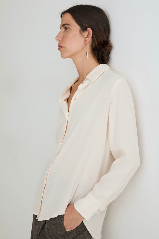 Yerse: Crepe Shirt Ecru