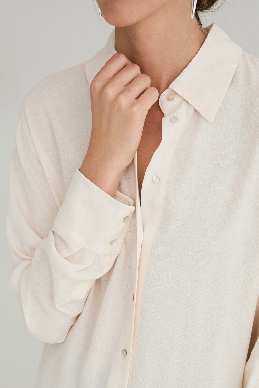 Yerse: Crepe Shirt Ecru
