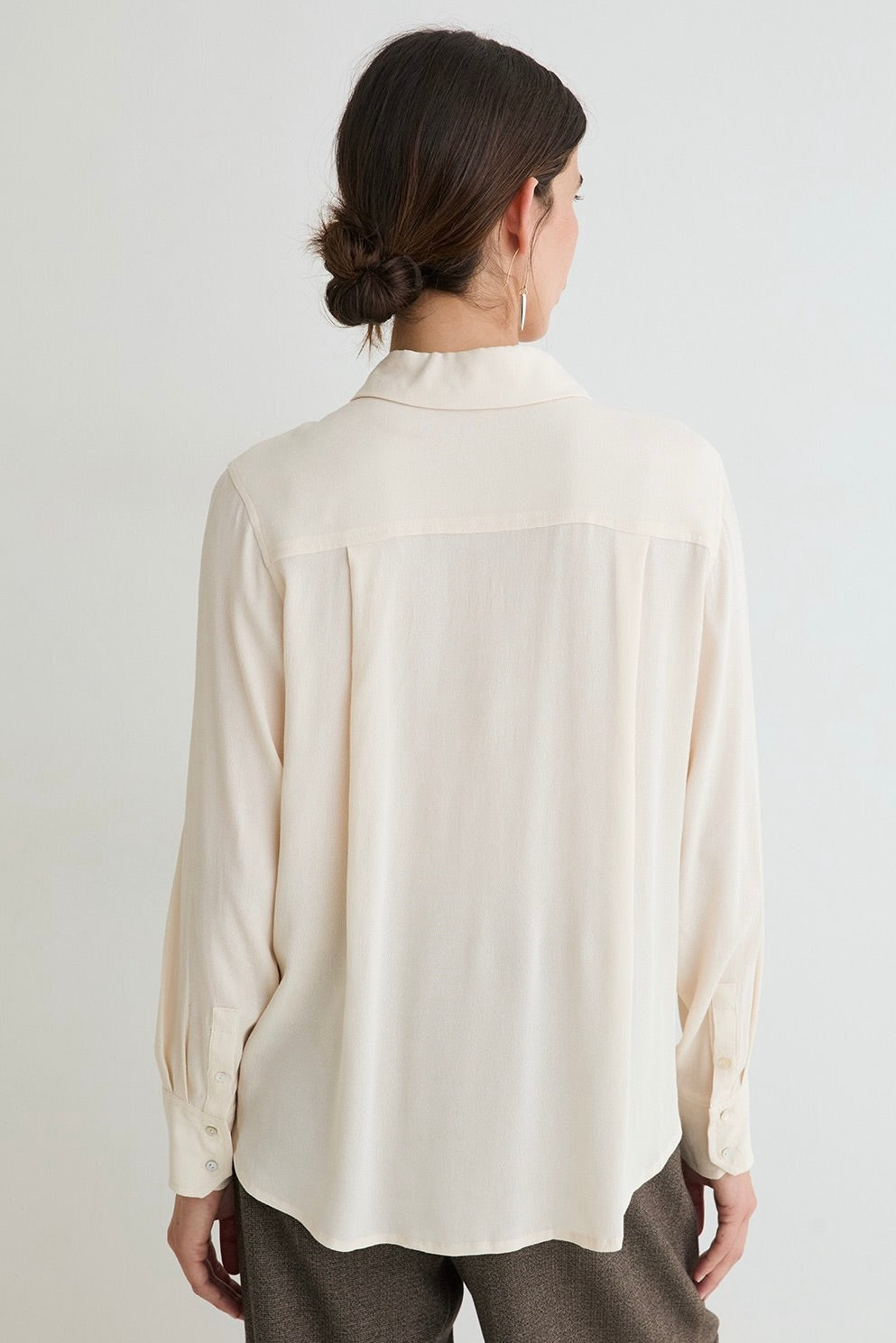 Yerse: Crepe Shirt Ecru