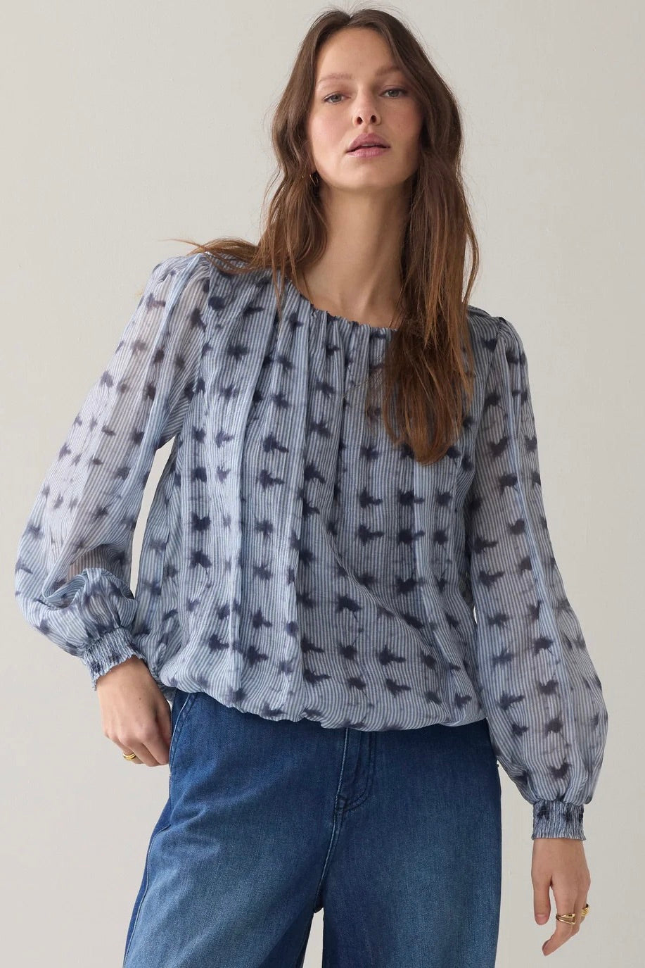 Summum: Tie Dye Striped Blouse