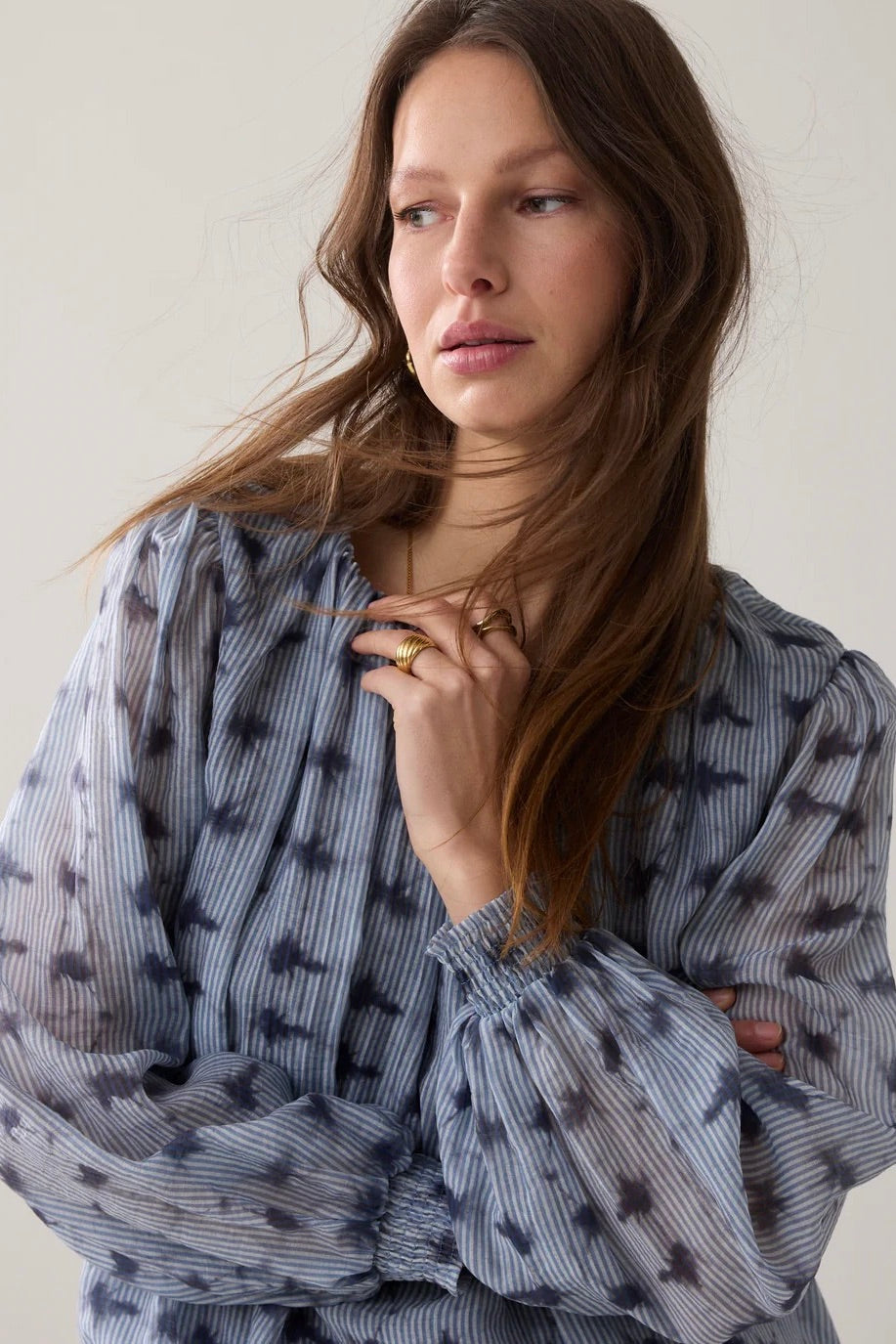 Summum: Tie Dye Striped Blouse