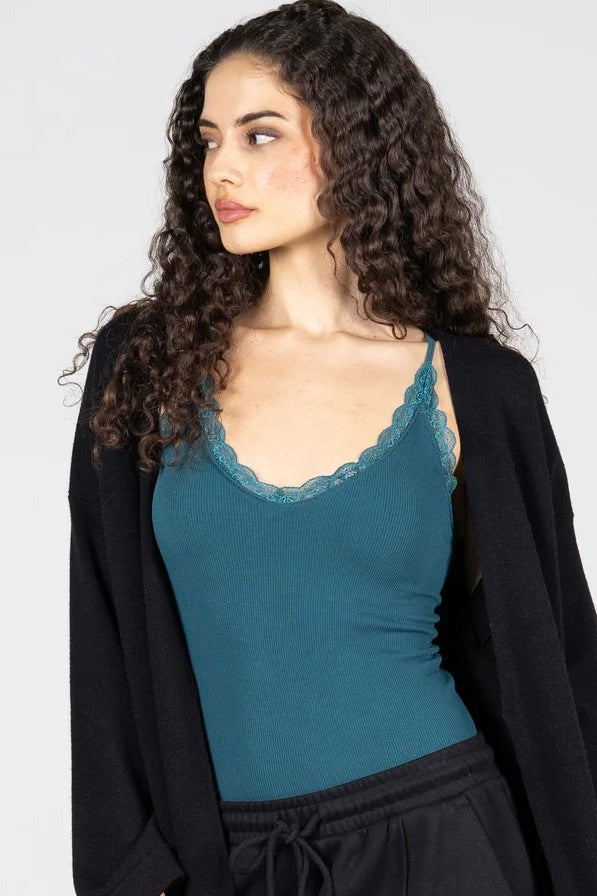 C'est Moi: Bamboo Tank with Lace (18 Colours)