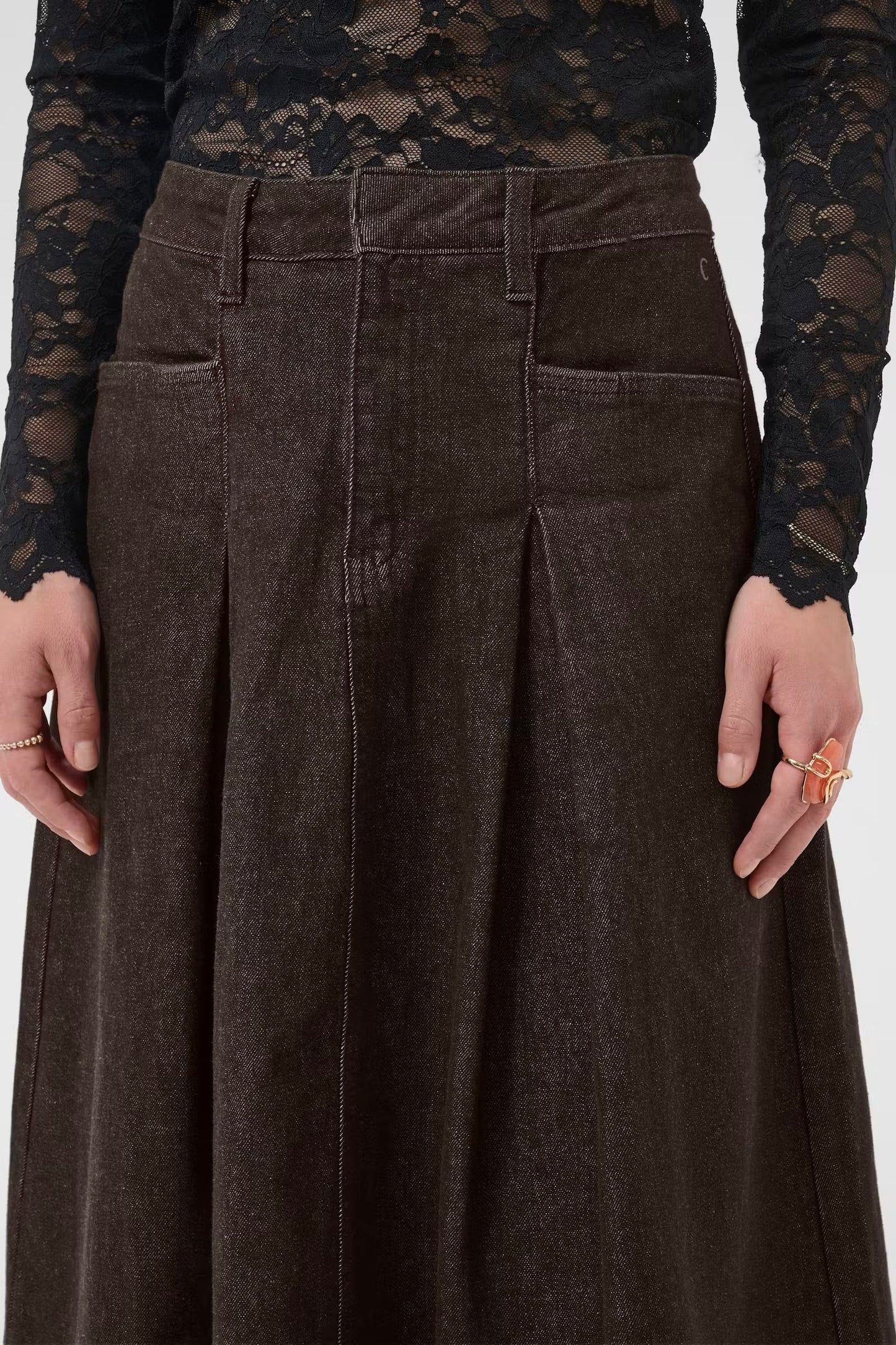 Cream: Renai Denim Skirt