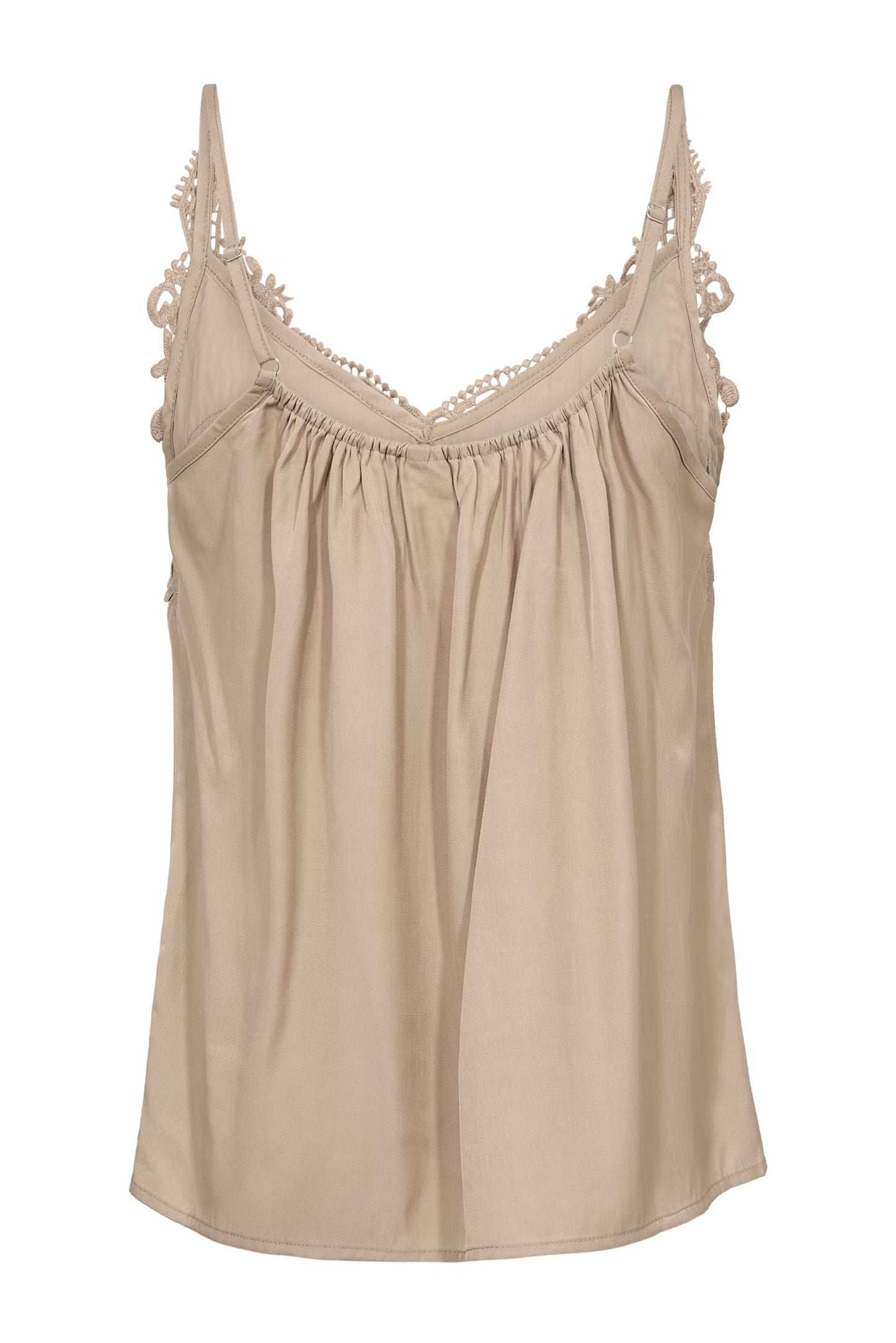 Cream: Lace Trimmed Camisole (8 Colours)