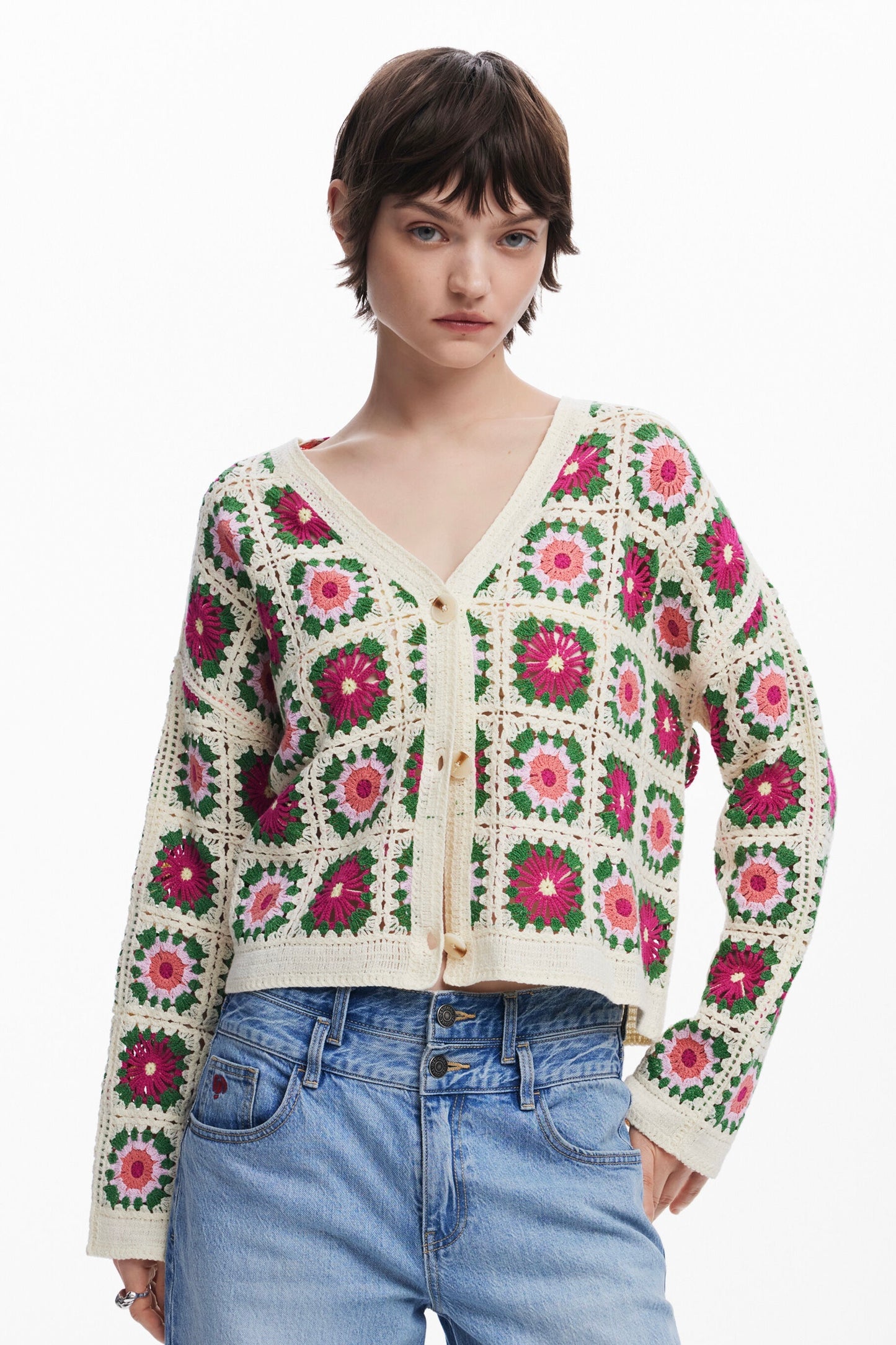 Desigual: Crochet Cardigan