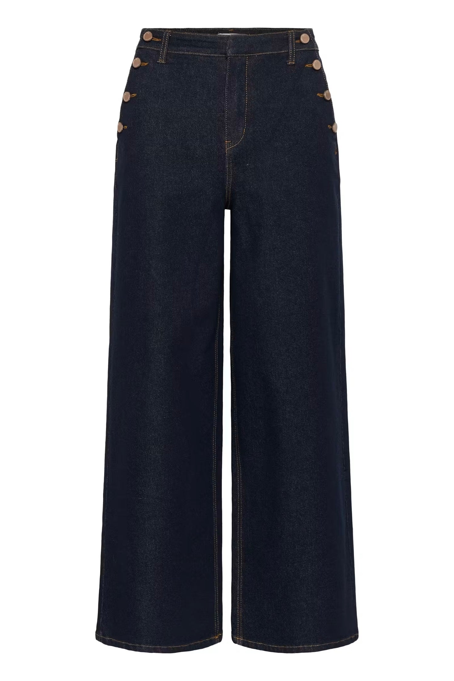 Cream: Visti Button Jeans