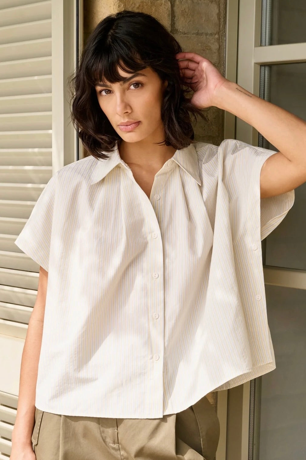 Yaya: Striped Button Shirt