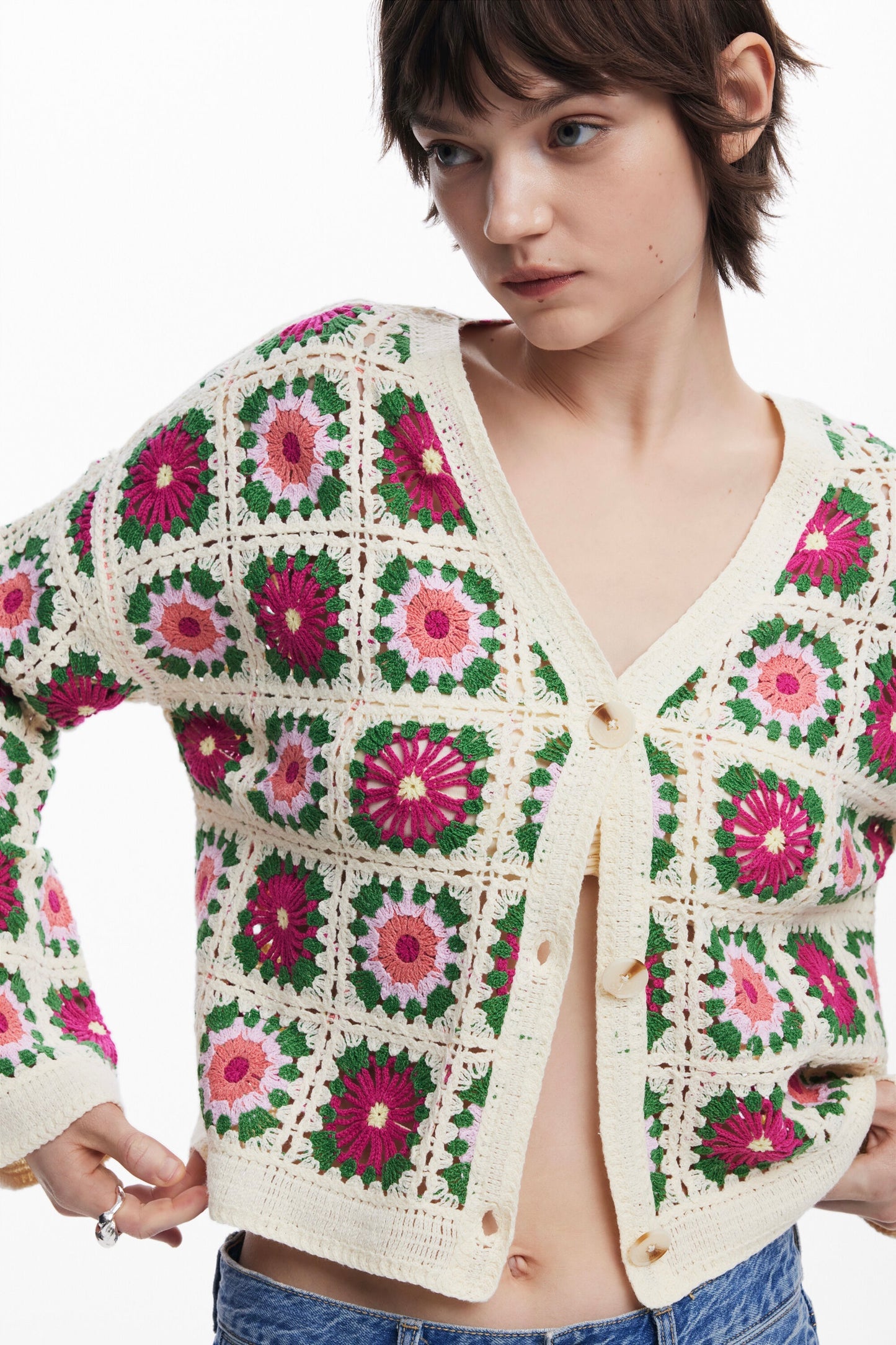 Desigual: Crochet Cardigan