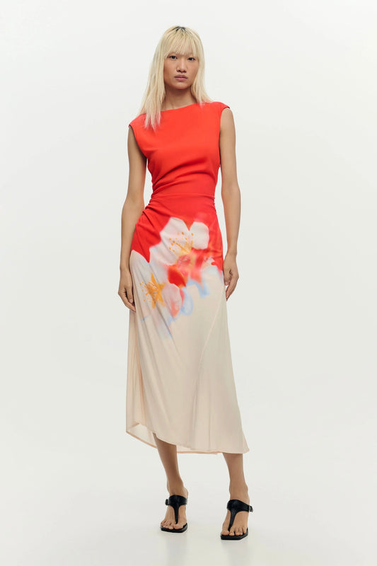 Desigual: Two-Tone Floral Dress