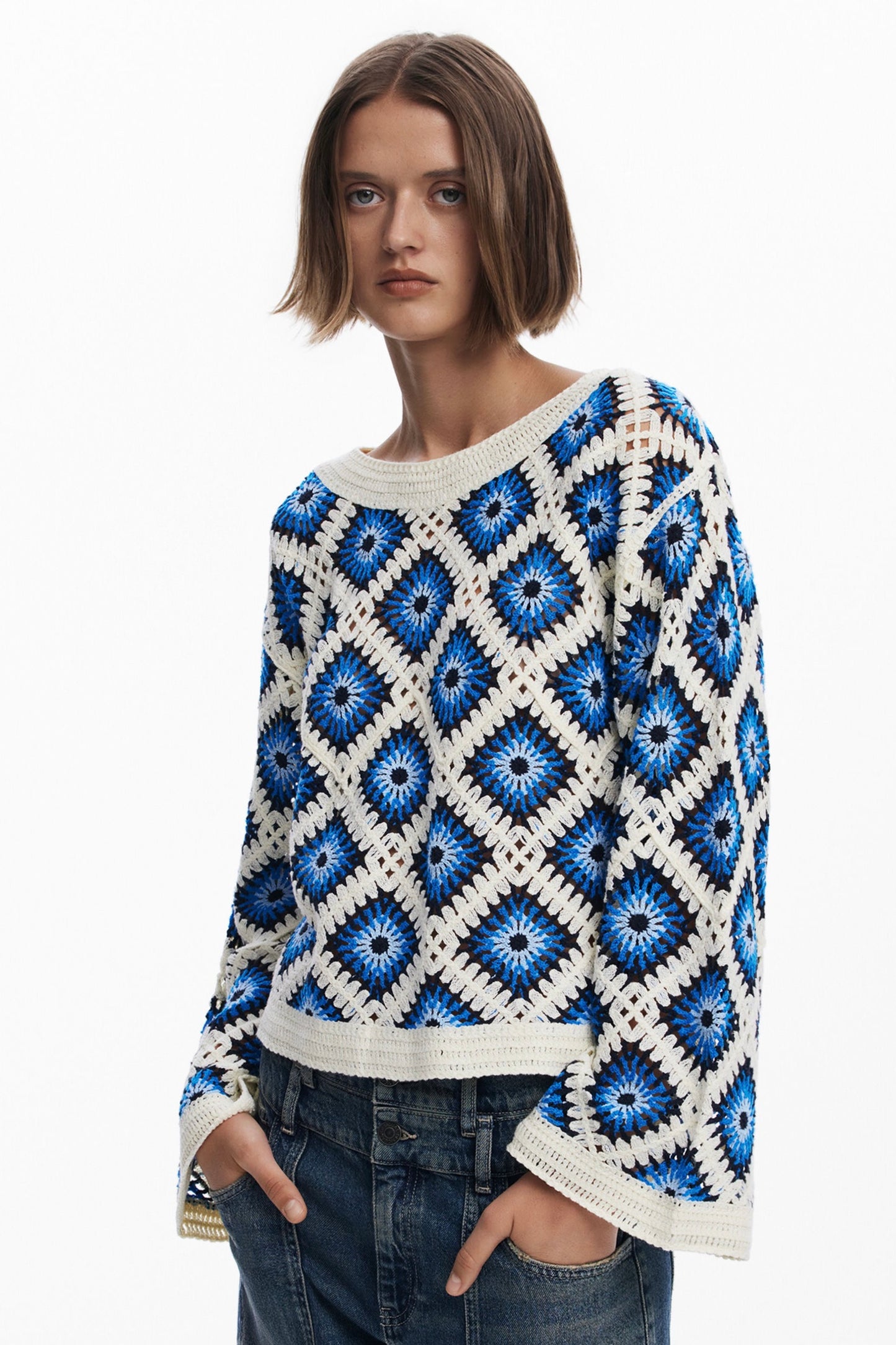 Desigual: Crochet Sweater