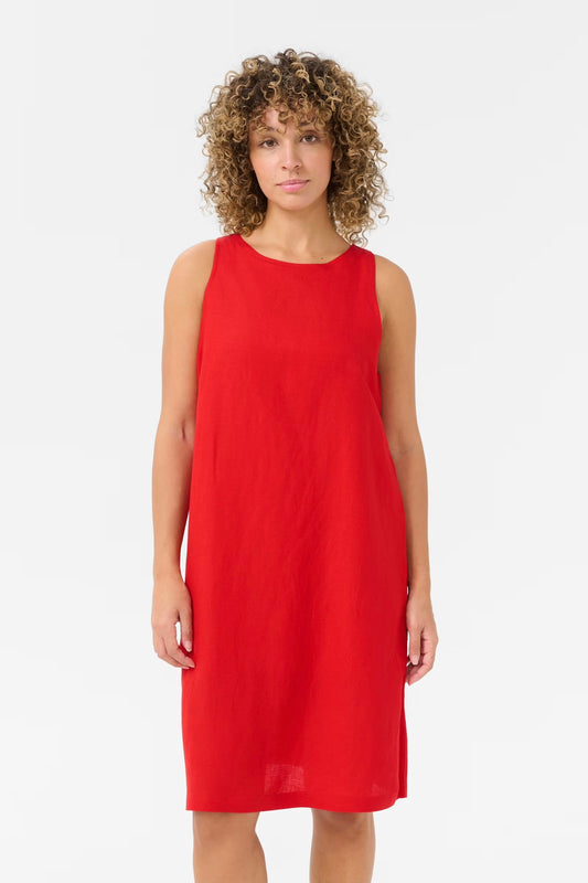 Cream: Linna Linen Dress