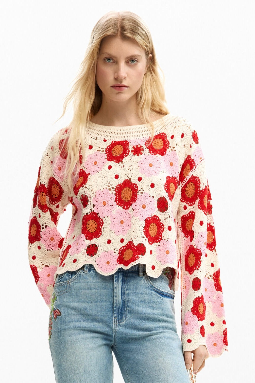 Desigual: Crochet Sweater