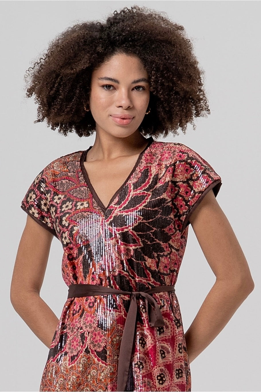 Surkana: Sequined Print Dress
