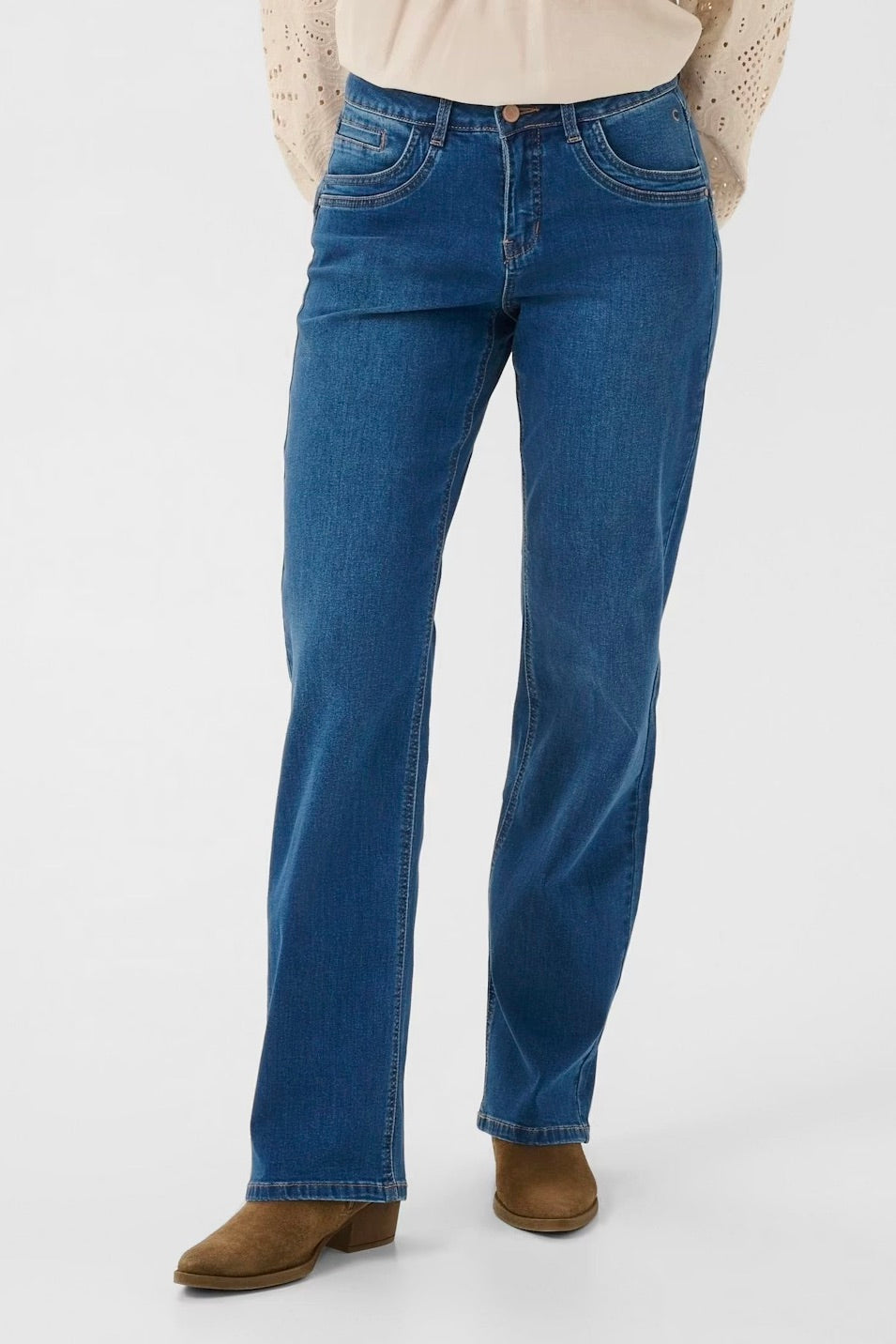 Cream: Lone Straight Jeans 32"