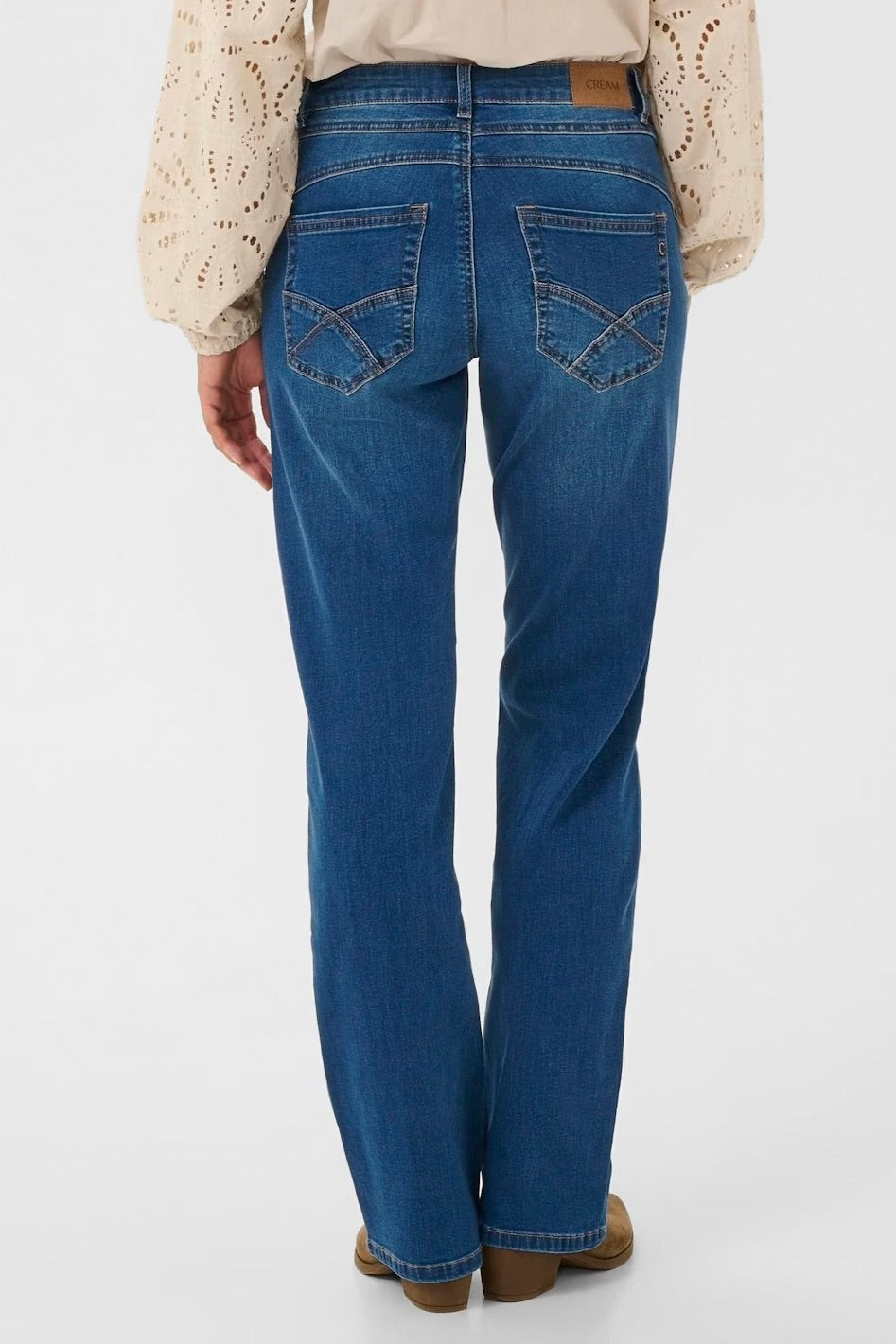 Cream: Lone Straight Jeans 32"