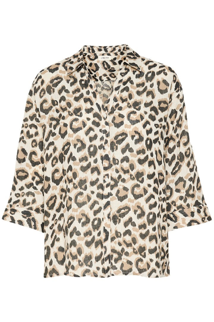 Cream: Bellis Shirt Leopard