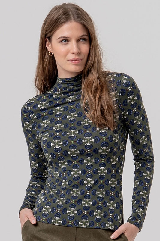 Surkana: Khaki Print Top