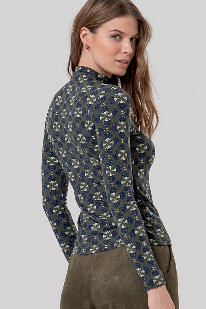 Surkana: Khaki Print Top