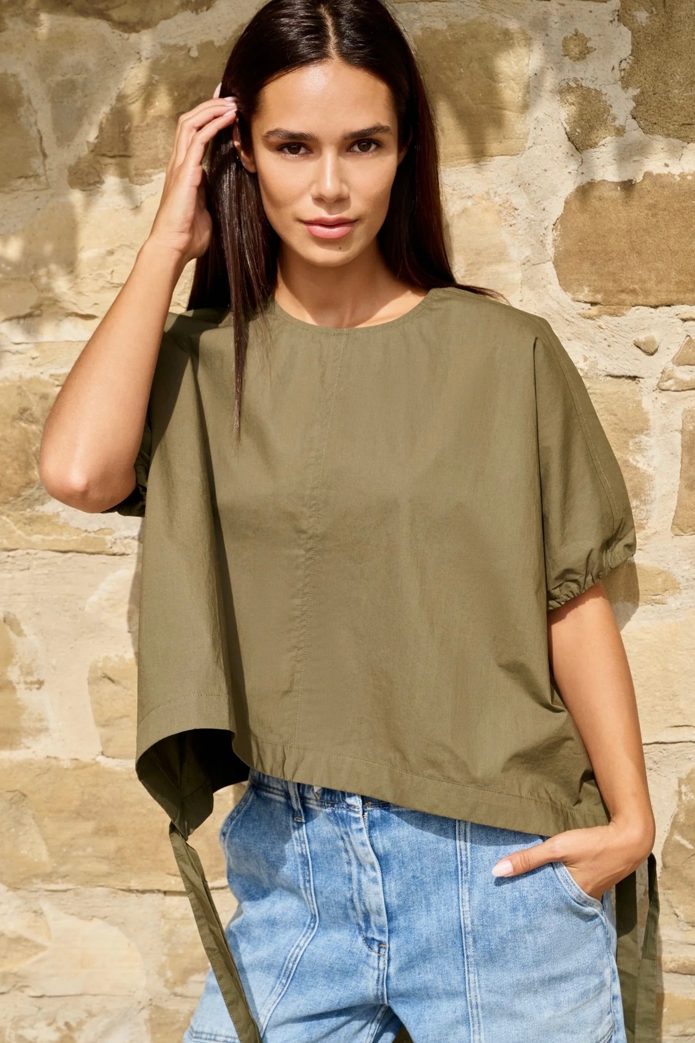 Yaya: Boxy Tie Top (2 Colours)