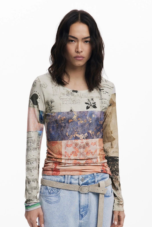 Desigual: Collage Ruched Shirt