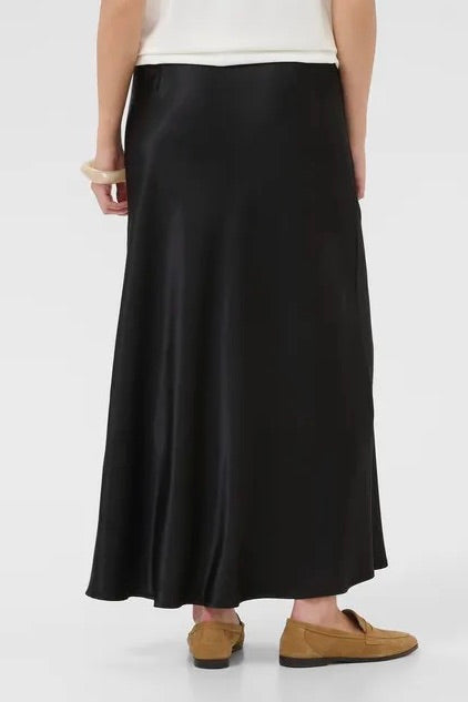 Culture: Mollie Black Satin Skirt