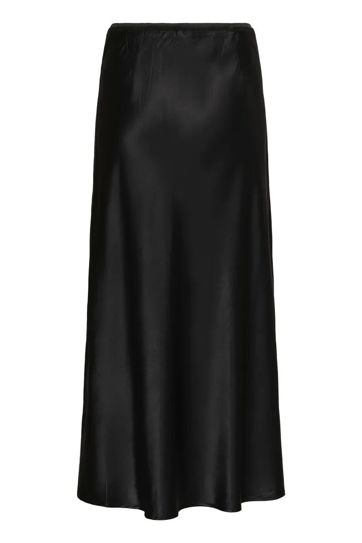 Culture: Mollie Black Satin Skirt